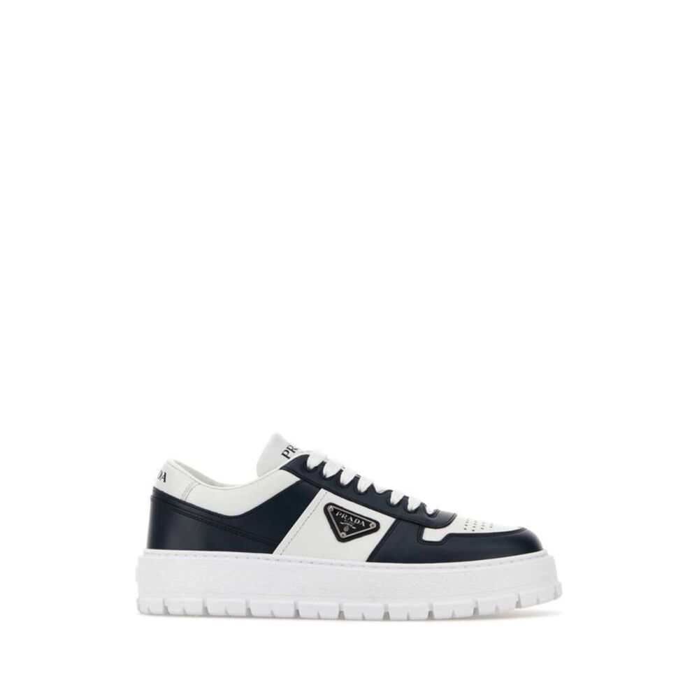 Prada Men Two-Tone Leather Sneakers